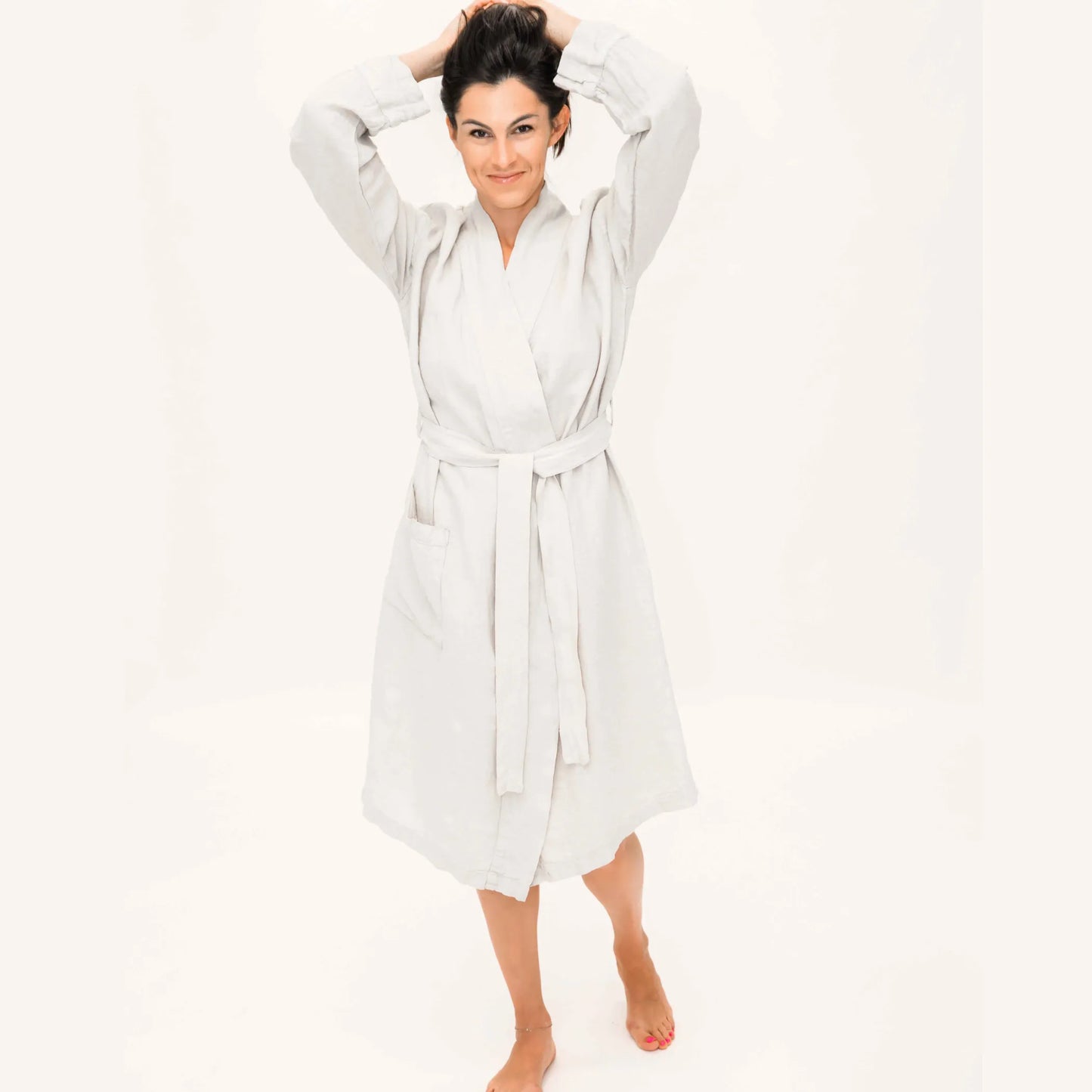 Leftioo Signature Premium Linen Unisex Bathrobe