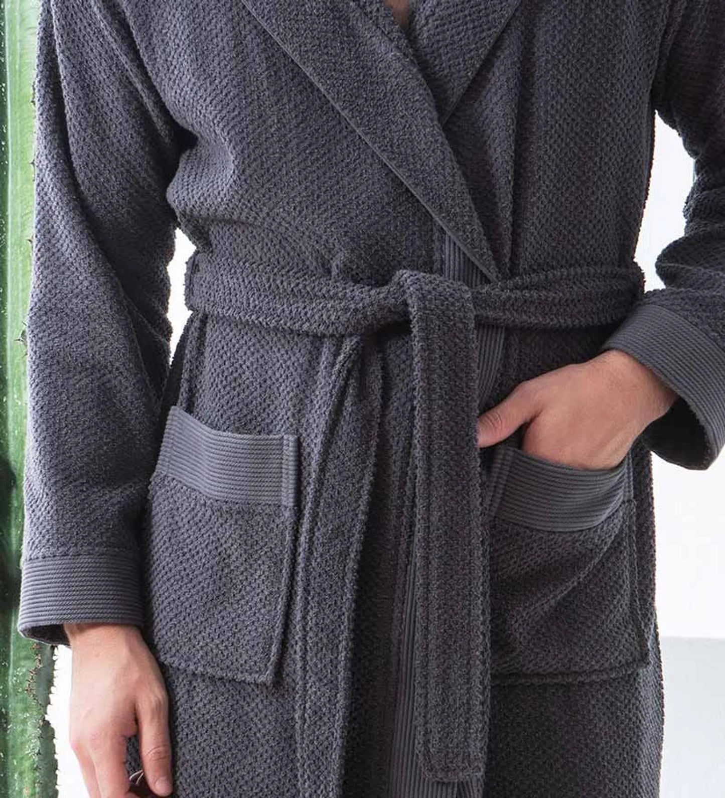 Leftioo Men’s Luxury Turkish Cotton Hooded Terry Bathrobe