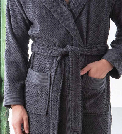 Leftioo Men’s Luxury Turkish Cotton Hooded Terry Bathrobe