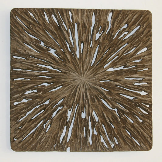 Leftioo 19" Square Wall Decor – Natural Brown Rustic Wood, Modern Minimalist Wall Art