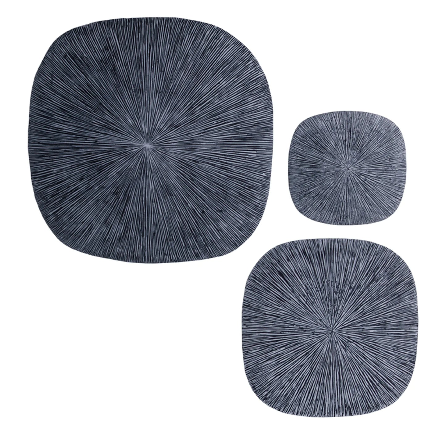Leftioo 29" Square Ribbed Wall Decor – Textured Gray Sandstone, Modern Contemporary Wall Art