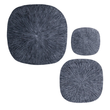 Leftioo 29" Square Ribbed Wall Decor – Textured Gray Sandstone, Modern Contemporary Wall Art