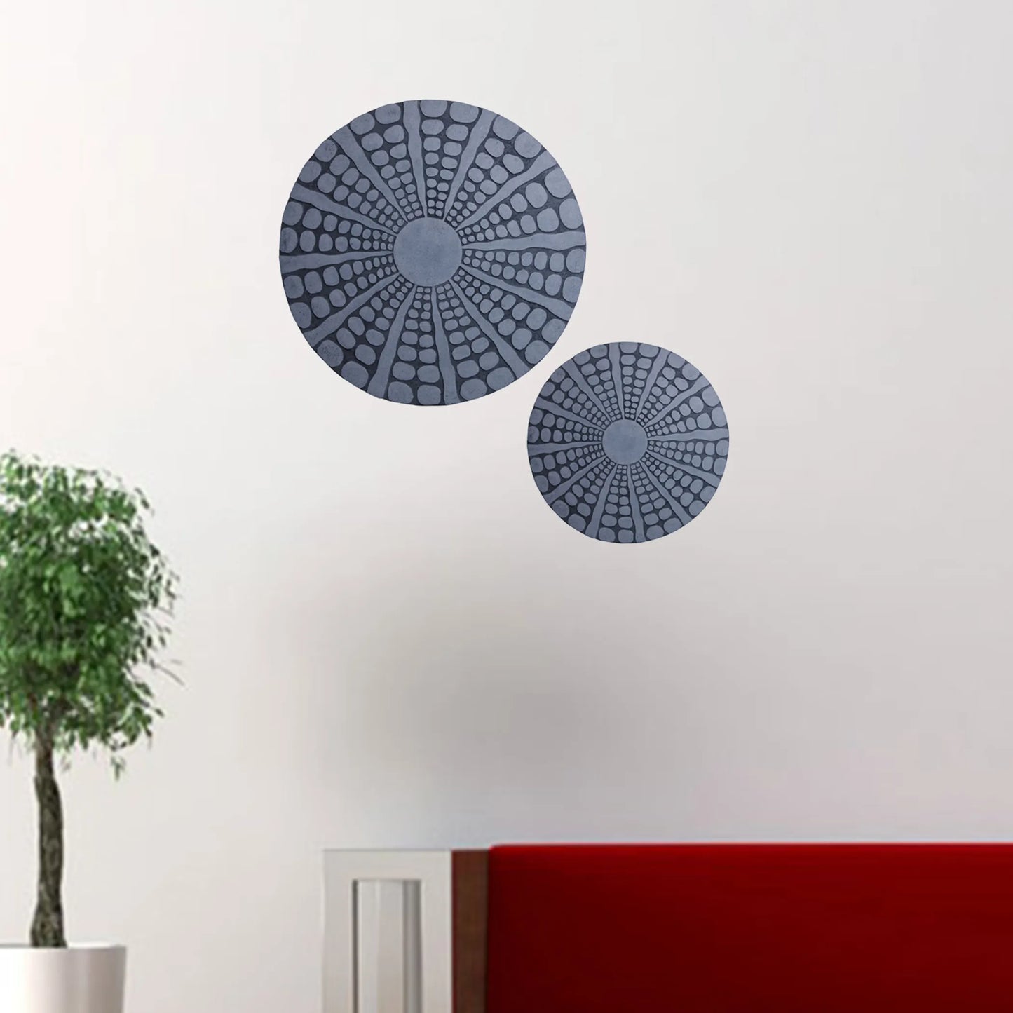 Leftioo 28" Round Wall Decor – Gray Sandstone Minimalist Wall Art, Modern Contemporary Home Decor