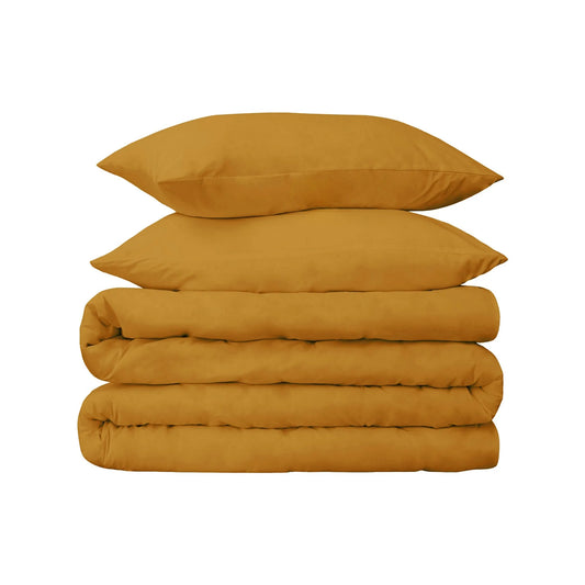 Leftioo Brown Sugar King Cotton Blend 650 Thread Count Washable Duvet Cover Set