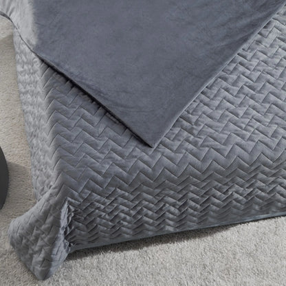 Leftioo 48" x 72" Gray Quilted Microfiber Twin Weighted Duvet Throw