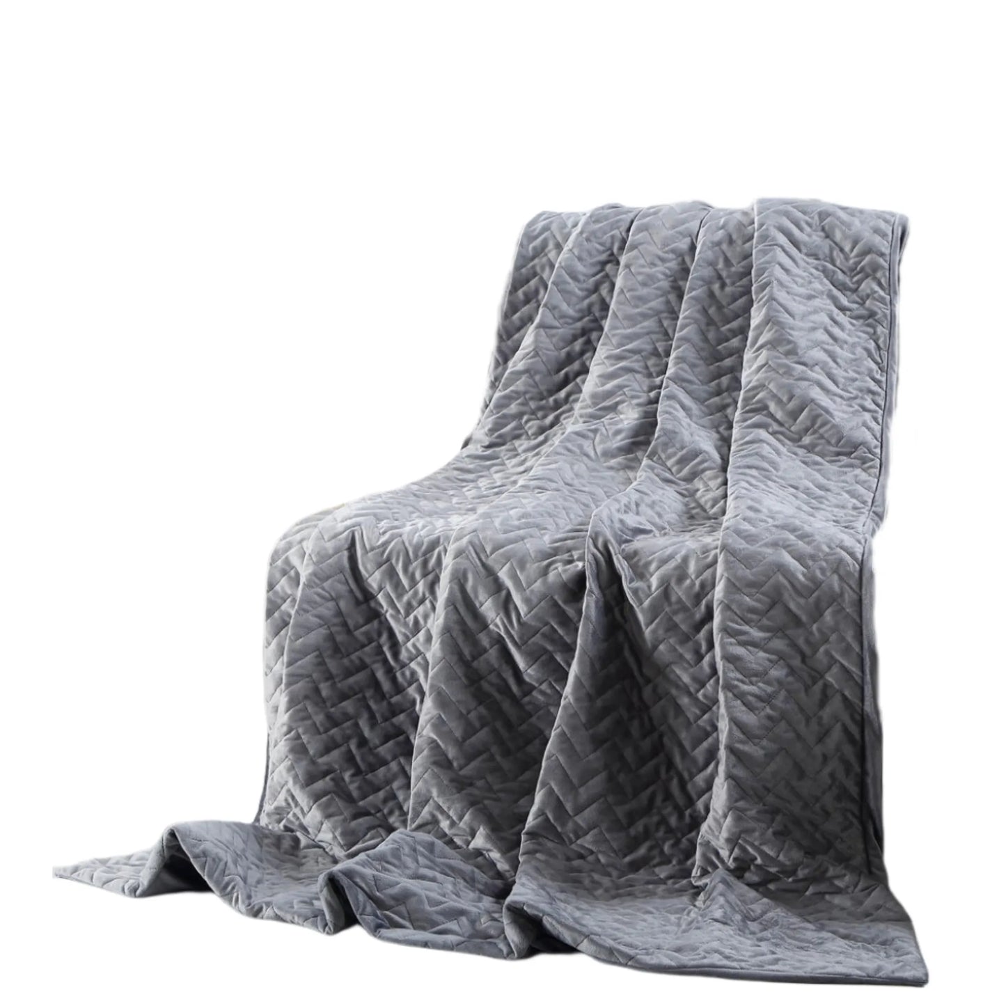 Leftioo 48" x 72" Gray Quilted Microfiber Twin Weighted Duvet Throw