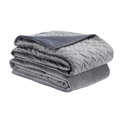 Leftioo 48" x 72" Gray Quilted Microfiber Twin Weighted Duvet Throw