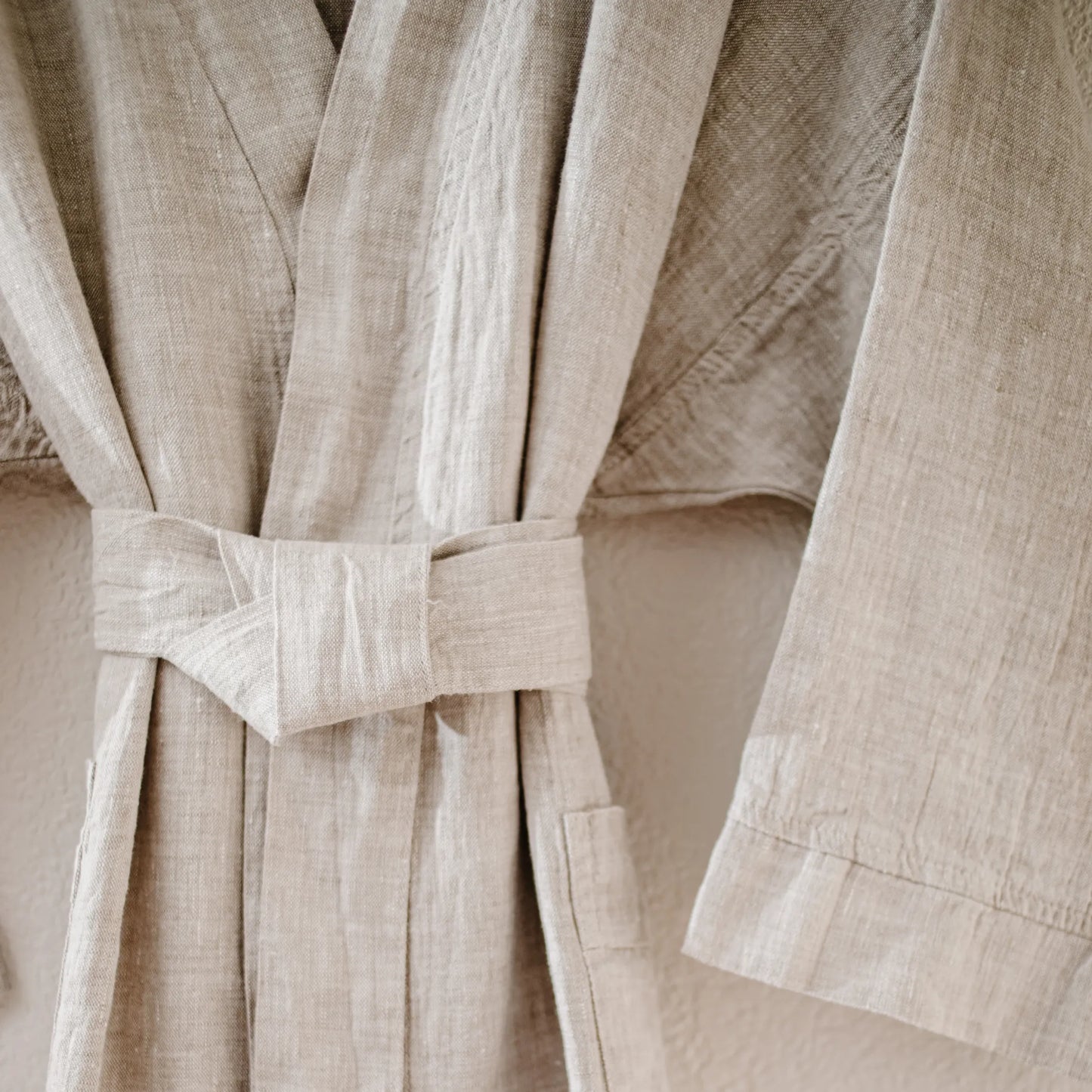 Leftioo Melange Linen Bathrobe